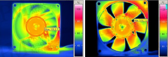 Basic types and characteristics of thermal cameras - thermal image of a rotating fan