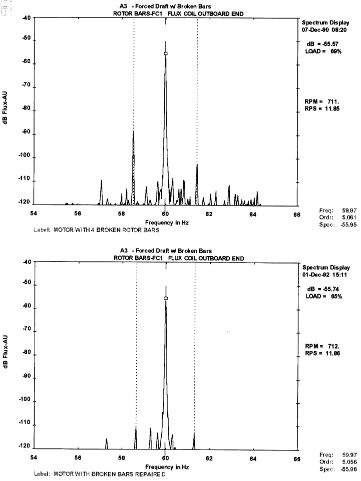 Flux spectrum of rod breakage (source: CSi) 2010/03: Electric motor diagnostics - Flux spectrum of rod breakage (source: CSi)