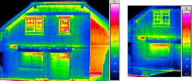 Példák épület-termográfiai mérési körülmények szabályaira - Hőkamera pixelfelbontás jelentősége (forrás: Infratec)