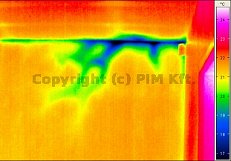 2011/07-08: Typical building damages recognizable by thermography - Hidden moisture (condensation) (source: PIM)
