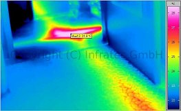 2011/07-08: Typical building damages detectable by thermography - Leak detection (source: Infratec)