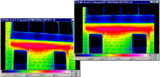 Épület-termográfia mérések elmélete, kiértékelő szoftverek - Hőkép geometriai korrekciója (forrás: Infratec)