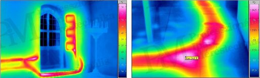 Épület-termográfia gyakorlati tanácsok a mérésekhez - Szivárgás-keresés (forrás: Infratec)