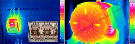 Villamos berendezések termográfiája, mérési tanácsok - Transzformátor ill. villanymotor mérése (forrás: Infratec)