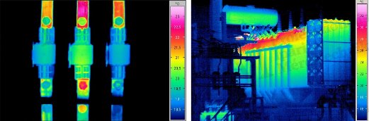Thermography of electrical equipment, measurement tips - Industrial fuse inspection and industrial transformer survey (source: Infratec)