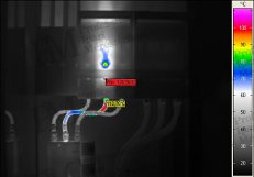 Villamos berendezések termográfiája - Burkolat alatti hiba (forrás: PIM)